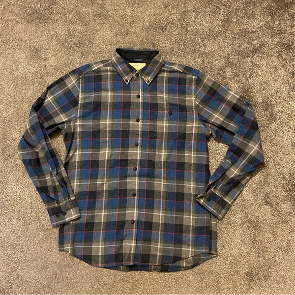 Weatherproof Other - Weatherproof Vintage Plaid Shirt Mens M Blue Gray Flannel Button Down Camping